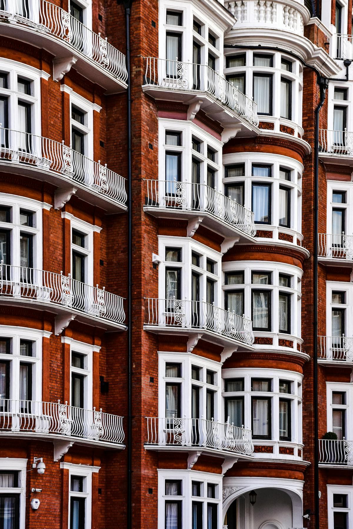 Victorian red brick residential block in London